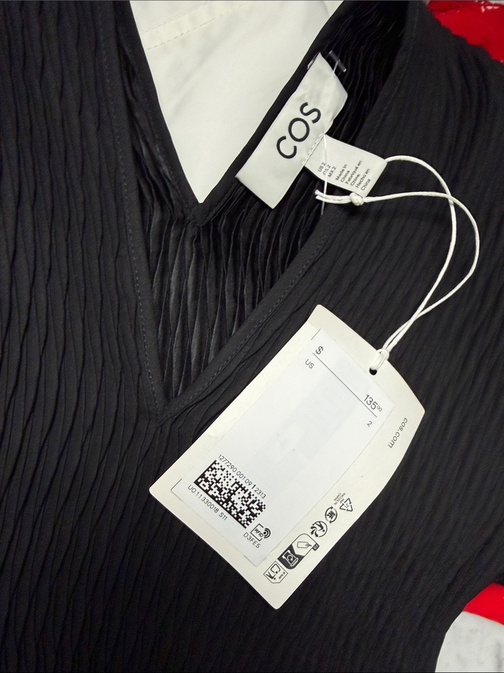 COS SET black polyester recycled pleated Size 2 - Picture 12 of 14